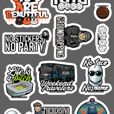 A4 foil sheet with design cut one the contour with UV glue